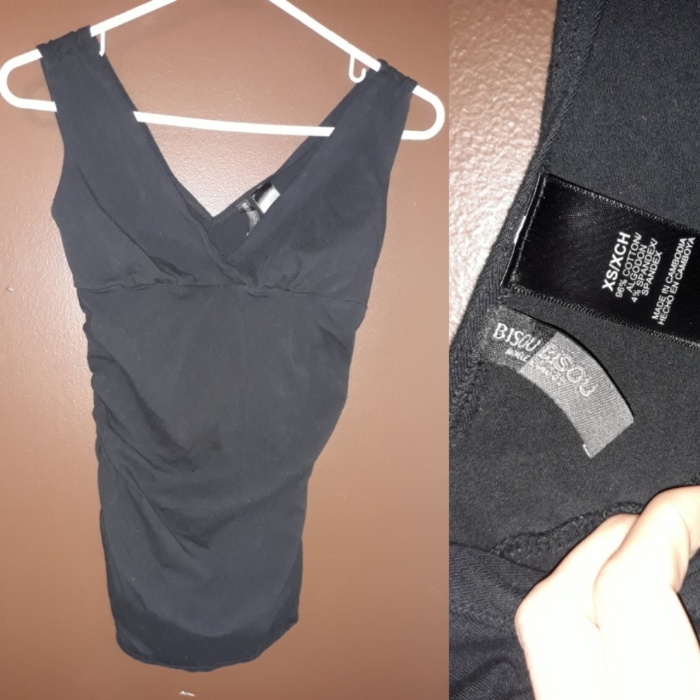 Bisou bisou blank rouched tank